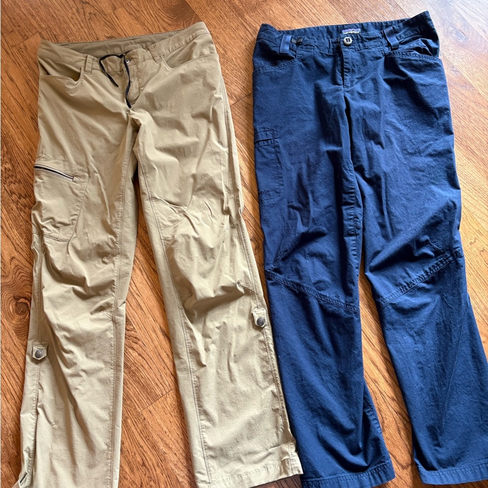 Patagonia Women’s Cargo Pants in Tan and Navy Size 6